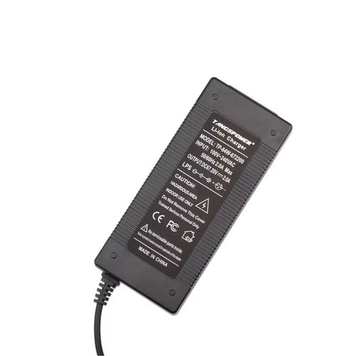 67.2V 2A Lithium Battery Charger for 16S 60V Li-Ion Battery Pack Fast Charging 3Pin-Gx16 Connector Electric Bicycle Charger