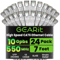 Cat6 Patch Cables Cat 6 Ethernet Cable 7 Ft 24-Pack White