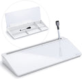 Glass Desk Whiteboard with Storage, Desktop Organizer | To-Do List Memo Notepad Dry Erase White Board with Accessories for Home School and Office Supplies